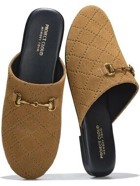 Women's Chestnut Suede Leather Stylish Casual Mules & Clogs Flats Non-Slip Shoes